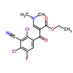 Ethyl (2Z)-2-(2,4-dichloro-3-cyano-5-fluorobenzoyl)-3-(dimethylamino)acrylate结构式