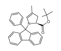 (S)-4-Methyl-1-(9-phenyl-9H-fluoren-9-yl)-2,3-dihydro-1H-pyrrole-2-carboxylic acid tert-butyl ester结构式