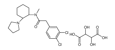2-(3,4-dichlorophenyl)-N-methyl-N-[(1S,2R)-2-pyrrolidin-1-ylcyclohexyl]acetamide,2,3-dihydroxybutanedioic acid Structure