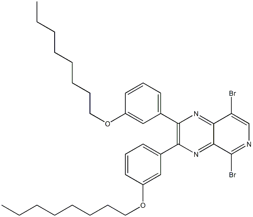 5,8-dibromo-2,3-bis(3-(octyloxy)phenyl)pyrido[3,4-b]pyrazine结构式