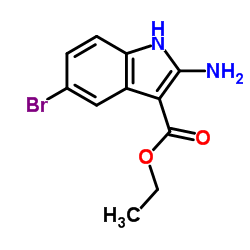 2-氨基-5-溴-1H-吲哚-3-羧酸乙酯结构式