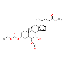 (3α,5β,6β,7α)-3-[(Ethoxycarbonyl)oxy]-6-(formyloxy)-7-hydroxycholan-24-oic Acid Methyl Ester Structure