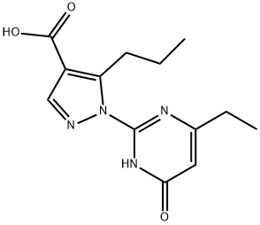 1-(4-乙基-6-氧代-1,6-二氢嘧啶-2-基)-5-丙基-1H-吡唑-4-羧酸结构式