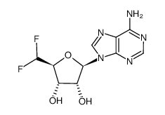 (2R,3R,4S,5S)-2-(6-aminopurin-9-yl)-5-(difluoromethyl)oxolane-3,4-diol结构式