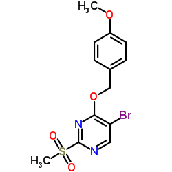 5-Bromo-4-[(4-methoxybenzyl)oxy]-2-(methylsulfonyl)pyrimidine Structure