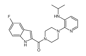 (5-fluoro-1H-indol-2-yl)-[4-[3-(propan-2-ylamino)pyridin-2-yl]piperazin-1-yl]methanone Structure