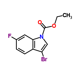 Ethyl 3-bromo-6-fluoro-1H-indole-1-carboxylate结构式