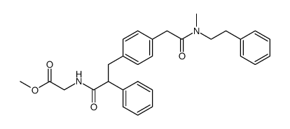N-carbomethoxymethyl 2-phenyl-3-[4-((N-methyl-N-phenethyl)carbamoylmethyl)phenyl]propanamide结构式
