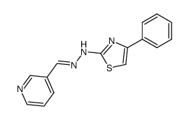 Nicotinaldehyd-(4-phenylthiazol-2-yl)hydrazon结构式