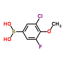 (3-Chloro-5-fluoro-4-methoxyphenyl)boronic acid结构式