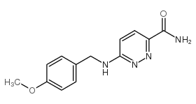 3-Pyridazinecarboxamide, 6-[[(4-methoxyphenyl)methyl]amino]- Structure