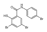 3,5-Dibromo-N-(4-bromophenyl)-2-mercaptobenzamide结构式