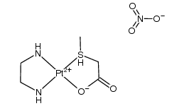 [Pt(ethylenediamine)((methylsulfanyl)acetato)]NO3结构式
