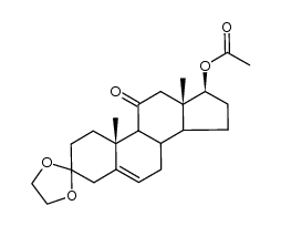 17β-Acetoxy-3,3-ethylendioxy-androst-5-en-11-on Structure