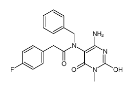 Benzeneacetamide,N-(4-amino-1,2,3,6-tetrahydro-1-methyl-2,6-dioxo-5-pyrimidinyl)-4-fluoro-N-(phenylmethyl)-结构式