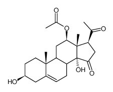 12β-acetoxy-3β,14-dihydroxy-14β-pregn-5-ene-15,20-dione结构式