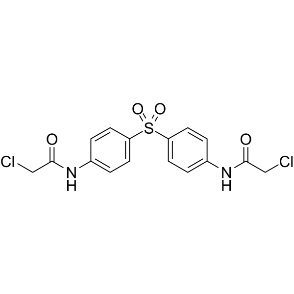 N,N'-(磺酰双(4,1-亚苯基))双(2-氯乙酰胺)结构式