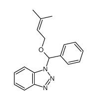 1-(((3-methylbut-2-en-1-yl)oxy)(phenyl)methyl)-1H-benzo[d][1,2,3]triazole结构式