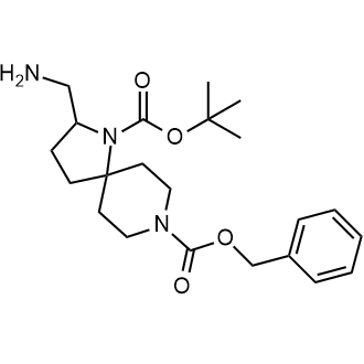 8-苄基1-(叔丁基)2-(氨基甲基)-1,8-二氮杂螺[4.5]癸烷-1,8-二羧酸酯结构式