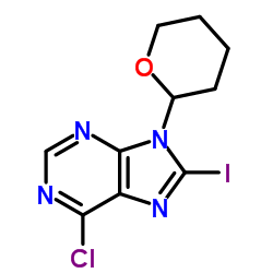 6-Chloro-8-iodo-9-(tetrahydro-pyran-2-yl)-9H-purine Structure