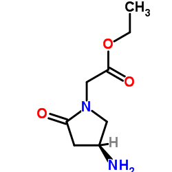 Ethyl [(4S)-4-amino-2-oxo-1-pyrrolidinyl]acetate结构式