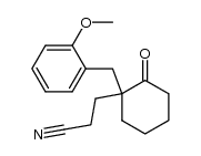 2-[2-Cyan-ethyl]-2-[2-methoxy-benzyl]-2-cyclohexanon结构式