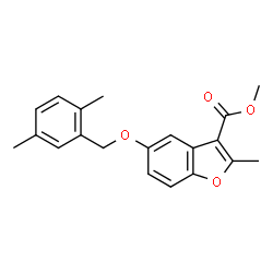 methyl 5-((2,5-dimethylbenzyl)oxy)-2-methylbenzofuran-3-carboxylate结构式