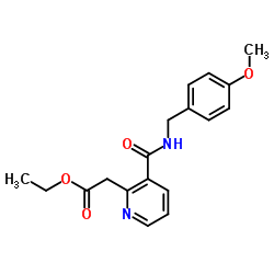 Ethyl {3-[(4-methoxybenzyl)carbamoyl]-2-pyridinyl}acetate结构式