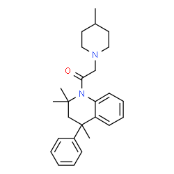 2-(4-methylpiperidin-1-yl)-1-(2,2,4-trimethyl-4-phenyl-3,4-dihydroquinolin-1(2H)-yl)ethanone structure