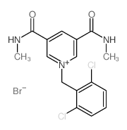 Pyridinium,1-[(2,6-dichlorophenyl)methyl]-3,5-bis[(methylamino)carbonyl]-, bromide (1:1) structure