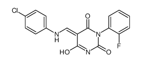 (5Z)-5-[(4-chloroanilino)methylidene]-1-(2-fluorophenyl)-1,3-diazinane-2,4,6-trione结构式