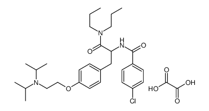 4-chloro-N-[3-[4-[2-[di(propan-2-yl)amino]ethoxy]phenyl]-1-(dipropylamino)-1-oxopropan-2-yl]benzamide,oxalic acid Structure