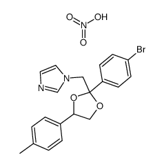 1-[2-(4-Bromo-phenyl)-4-p-tolyl-[1,3]dioxolan-2-ylmethyl]-1H-imidazole; compound with nitric acid Structure