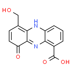 9-Hydroxy-6-(hydroxymethyl)-1-phenazinecarboxylic acid结构式