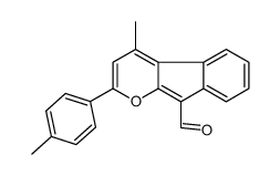 4-methyl-2-(4-methylphenyl)indeno[2,3-b]pyran-9-carbaldehyde结构式