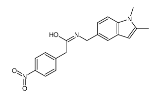 N-[(1,2-dimethylindol-5-yl)methyl]-2-(4-nitrophenyl)acetamide结构式