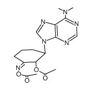 3-(6-dimethylamino-purin-9-yl)-2-acetoxy-cyclohexanone O-acetyl-oxime结构式