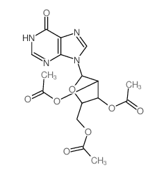 6H-Purin-6-one,1,9-dihydro-9-(2,3,5-tri-O-acetyl-b-D-arabinofuranosyl)- structure