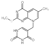 2,4(1H,3H)-Pyrimidinedione, 5-[[6-methyl-2-(methylthio)-4-oxopyrido[2,3-d]pyrimidin-8(4H)-yl]methyl]-结构式
