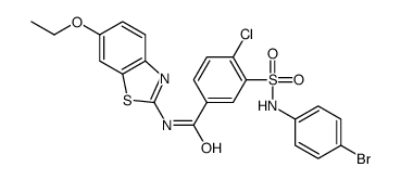 3-[(4-bromophenyl)sulfamoyl]-4-chloro-N-(6-ethoxy-1,3-benzothiazol-2-yl)benzamide Structure