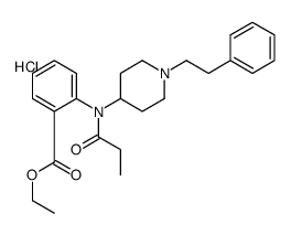 ethyl 2-[[1-(2-phenylethyl)piperidin-4-yl]-propanoylamino]benzoate,hydrochloride Structure