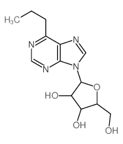 2-(hydroxymethyl)-5-(6-propylpurin-9-yl)oxolane-3,4-diol结构式