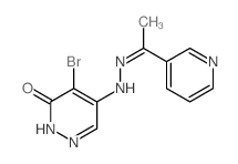 3(2H)-Pyridazinone,4-bromo-5-[2-[1-(3-pyridinyl)ethylidene]hydrazinyl]- structure