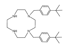 1,4-bis(4-tert-butylbenzyl)-1,4,7,10-tetraazacyclododecane Structure