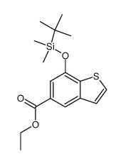 7-(tert-butyldimethylsilanyloxy)benzo[b]thiophene-5-carboxylic acid ethyl ester结构式