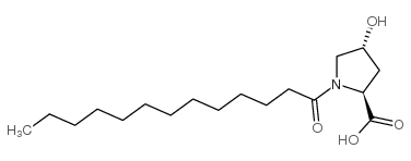N-Tetradecanoyl-4-hydroxy-L-proline structure