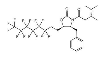 (3'R,4S,5R)-4-benzyl-3-(3',4'-dimethyl-pentanoyl)-5-(1'H,1'H,2'H,2'H-perfluorooctyl)-2-oxazolidinone结构式