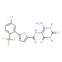 2-Furancarboxamide,N-(6-amino-1,2,3,4-tetrahydro-1,3-dimethyl-2,4-dioxo-5-pyrimidinyl)-5-[5-chloro-2-(trifluoromethyl)phenyl]- picture