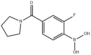 2-氟-4-(吡咯烷-1-基甲酰基)苯硼酸结构式