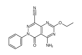 7-Amino-3-cyano-1,8-dihydro-5-ethoxy-8-oxo-1-phenylpyridazino<4,5-d>pyrimidine结构式